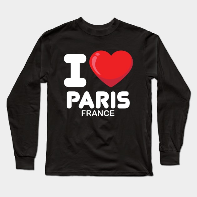 i love paris france Long Sleeve T-Shirt by ThyShirtProject - Affiliate